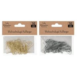 Weihnachtskugel-Aufhänger, 50er-Pack, 2 Styles – Praktisches Deko-Set