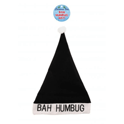 Christmas hat for adults, Bah Humbug design, festive headgear, 29.5 x 43 cm