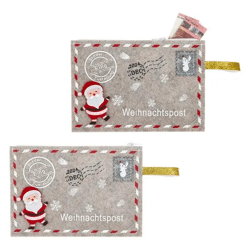Weihnachtspost Filztasche, Festliches Rot, 19x13cm - Ideale Geschenkverpackung