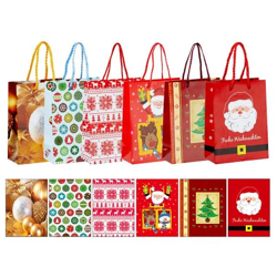 Christmas gift bags: 6 pieces in L-size, assorted for festive gifts
