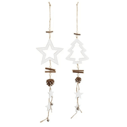 Weihnachtsschmuck-Hänger, 2er-Set, Höhe ca. 47 cm