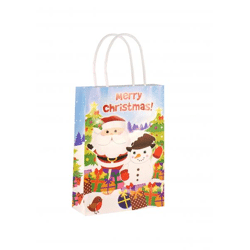 Weihnachtstüte mit Henkel, 14x21x7 cm, festliche Geschenktüten