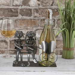 Weinflaschenhalter Liebespaar, ca. 20cm - Charmantes und romantisches Deko-Stück