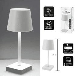 Weiße LED Schreibtischlampe, batteriebetrieben, 26cm, flexibel einsetzbar