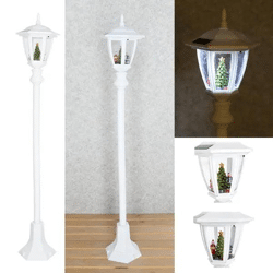 Weiße LED Solar-Weihnachtslaterne, Stilvolle Gartenbeleuchtung, 105cm