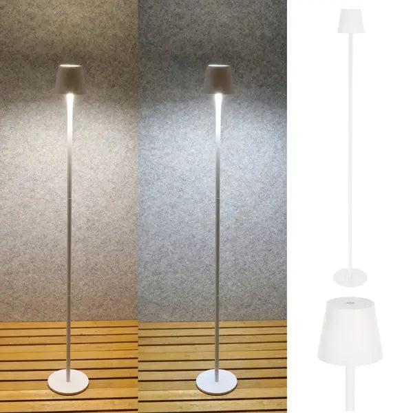 Wei&szlig;e Metall-LED-Stehleuchte mit USB, 120cm - Elegante & funktionale Beleuchtung