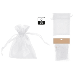 Weiße Satin Geschenkbeutel, 6er Set, Elegante Verpackung, 11x15cm