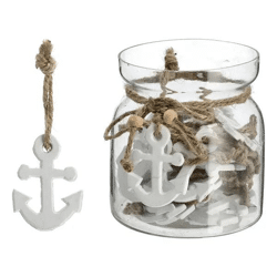 Weißer Anker-Anhänger - Maritimer Schmuck, ca. 4x5,5 cm