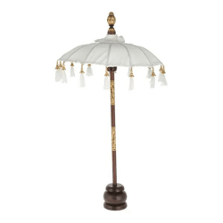 Weißer Bali-Tischschirm - 50cm Durchmesser: Stilvoller Schutz für den Außenbereich