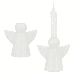 Weißer Engel Stabkerzenhalter, 11 cm Hoch – Stilvolles Dekorelement