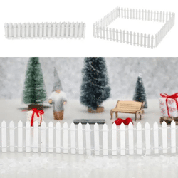 Weißer Wichtel-Gartenzaun, Dekorative Miniaturumrandung, 90x5cm