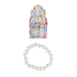 Weißes Perlenarmband, 14 cm x 0,8 cm – eleganter Damenschmuck