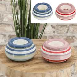 Wetterfeste Streifen-Sturmaschenbecher, 2er Set, Durchmesser 11 cm