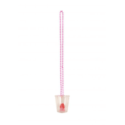 Willy Schnapsglas mit 90cm Perlenkette - Partyzubehör für Junglesellenabschiede