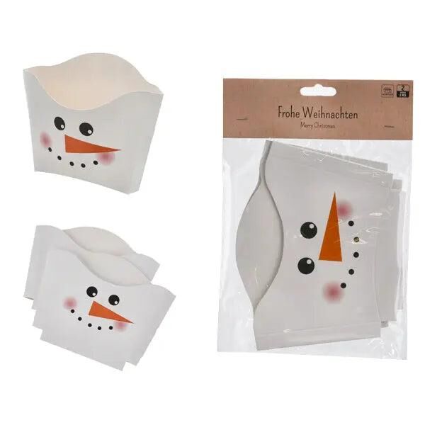 Winterliche Schneemann Aufbewahrungsboxen, 2 St&uuml;ck, 14,5x11,5 cm