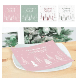 Winterliche Servietten, 4 verschiedene Motive, 20er-Pack - Ideal für festliche Anlässe