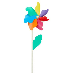 XL Buntes Windrad 'Flower', Höhe 110 cm, Durchmesser 40 cm – Auffälliger Gartenschmuck