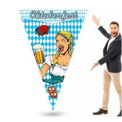 XXL 150 x 90 cm Wimpel Dreieck Wiesn Deko Dekoration zum Aufhängen für Ihr Oktoberfest Dahoam (Wimpel)