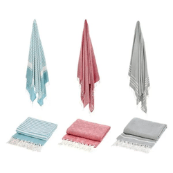 XXL Badetuch Hamamtuch Set - 3er Pack, ca. 180x100cm, Luxus Türkische Handtücher für Strand & Spa