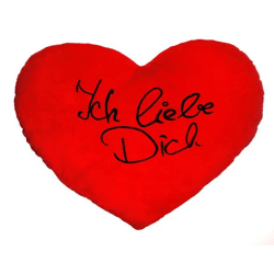 XXL Herzkissen Ich liebe Dich, Weiches Plüschmaterial, Ca. 60 cm