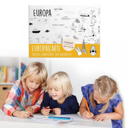 XXL poster map of Europe to color in