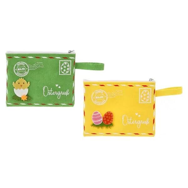 Zauberhafte Ostergru&szlig; Filztaschen, 2er-Set, ca. 19x13cm &ndash; Festliche Geschenkbeutel