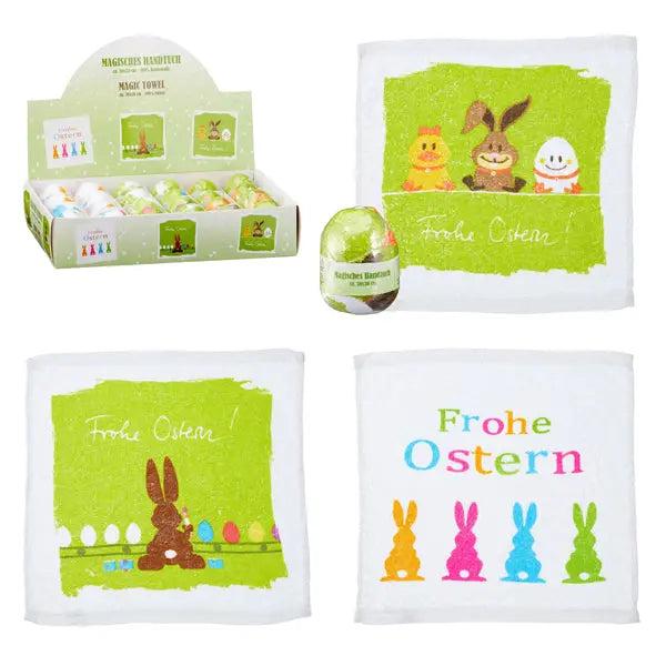 Enchanting Easter egg towel, magical unfolding, set of 3