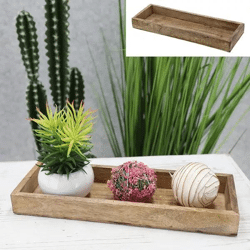 Zierliche Mangoholz Eckige Schale, Ca. 34x12cm