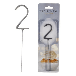 Ziffer 2 Wunderkerze, 18cm - Ideal für zweite Geburtstage & festliche Anlässe