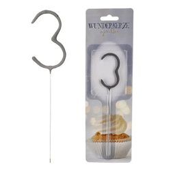 Ziffer 3 Wunderkerze, 18cm - Ideal für dritte Geburtstage & besondere Ereignisse
