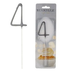 Ziffer 4 Wunderkerze, 18cm - Perfekt für vierte Geburtstage & Jubiläen