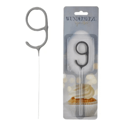 Ziffer 9 Wunderkerze, 18cm - Perfekt für Geburtstage und Jubiläumsfeiern