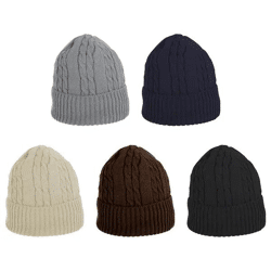 Zopfmuster Mützen, Unifarben, 5er-Set, Klassisch & Warm - 100 Zeichen