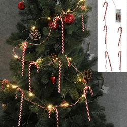 Zuckerstangen LED-Lichterkette, 20 LEDs, Länge ca. 220 cm