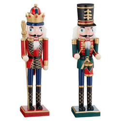 Set of two medium-sized nutcrackers red-green, 38cm high