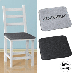 Zweifarbige Filz-Sitzauflage 'Lieblingsplatz', Quadratisch, Ca. 35x35cm, Komfortpolster