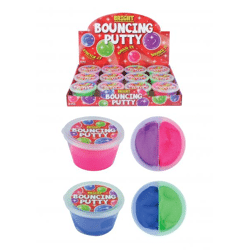 Zweifarbiger springender Knete in der Wanne, 30 g – 7 cm x 4 cm, 2 verschiedene Farben, lustiges elastisches Spielzeug