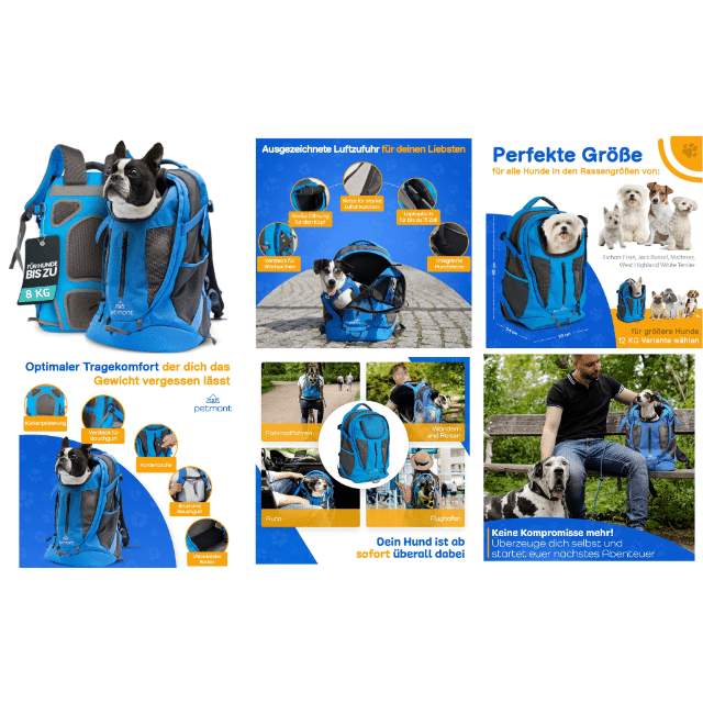 Hunderucksack Rucksack für Hunde Haustier-Rucksack Transporttasche Tiertransport-Tasche Restposten Mix