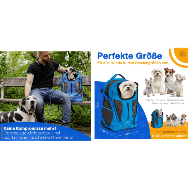 Hunderucksack Rucksack für Hunde Haustier-Rucksack Transporttasche Tiertransport-Tasche Restposten Mix