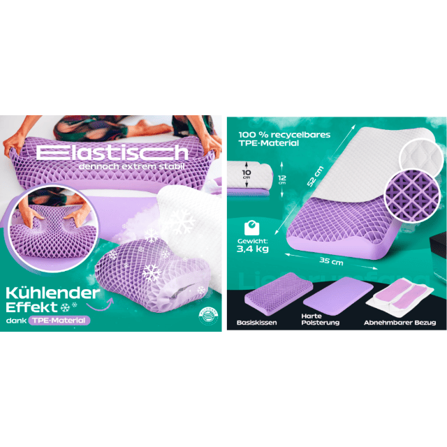 Kopfkissen aus TPE Orthopädisches Kissen Allergikergeeignet Kühlkissen Elastisch Schlafzimmer Nackenstützkissen Schlafkissen Restposten Mix
