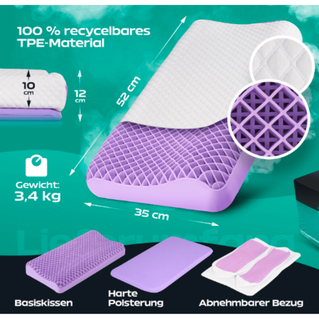 Kopfkissen aus TPE Orthopädisches Kissen Allergikergeeignet Kühlkissen Elastisch Schlafzimmer Nackenstützkissen Schlafkissen Restposten Mix