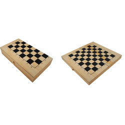 Schachspiel aus Holz Reiseschachspiel Holz-Schachbrett Brettspiel Klassiker Holzspiel Restposten Mix