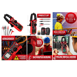 Stromzange Multimeter mit Stromzange Zangenmessgerät AC/DC-Strommesszange Messzange für Elektrik Spannungsprüfzange Restposten Mix