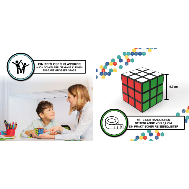 Zauberwürfel groß (5,7cm) Drehwürfel Würfelspiel Magic Cube Kopftraining Logikspiel Denkspielzeug Spielzeug Restposten Mix