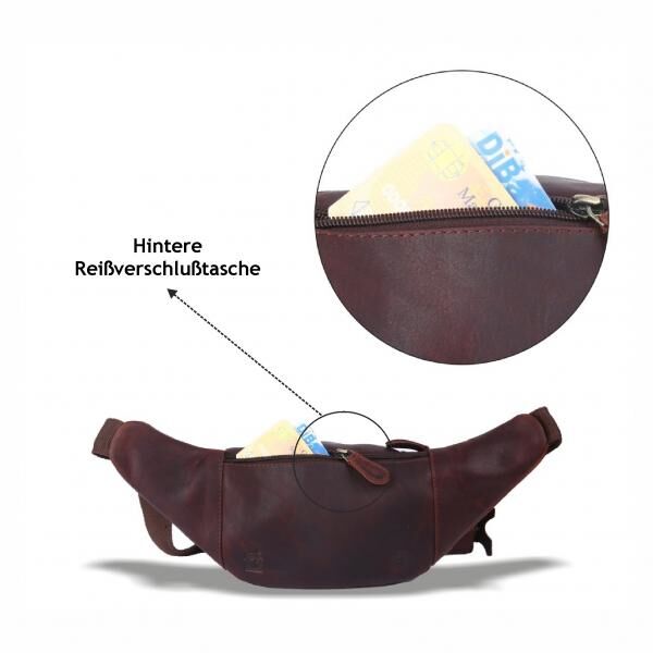 Bauchtasche-Pedro Oily Vintage Leder