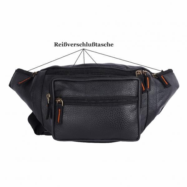 Bauchtasche Vollrindleder, genarbt