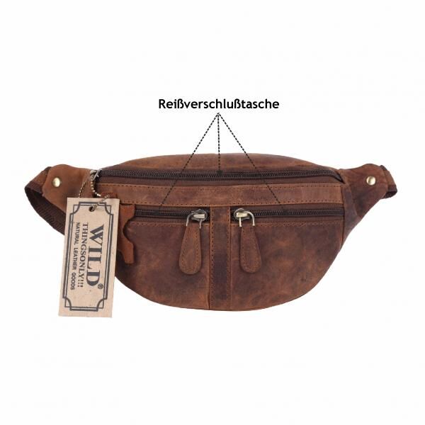 Naturleder Bauchtasche Wild Things Only