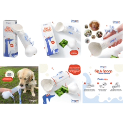 Hundetrinkflaschen To-Go Napf 2-in-1 mobile Hundeflasche Reisezubehör Hunde Flasche mit Trinkschale Hundewasserflasche Restposte