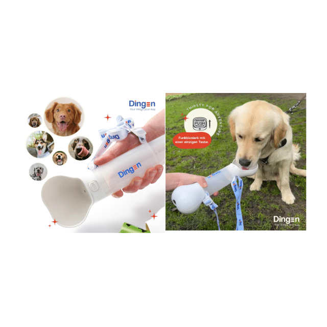 Hundetrinkflaschen To-Go Napf 2-in-1 mobile Hundeflasche Reisezubehör Hunde Flasche mit Trinkschale Hundewasserflasche Restposte