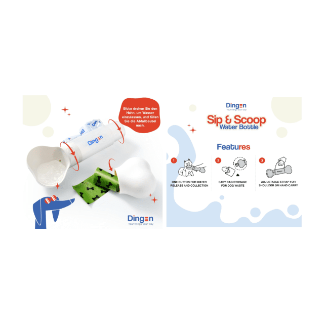 Hundetrinkflaschen To-Go Napf 2-in-1 mobile Hundeflasche Reisezubehör Hunde Flasche mit Trinkschale Hundewasserflasche Restposte